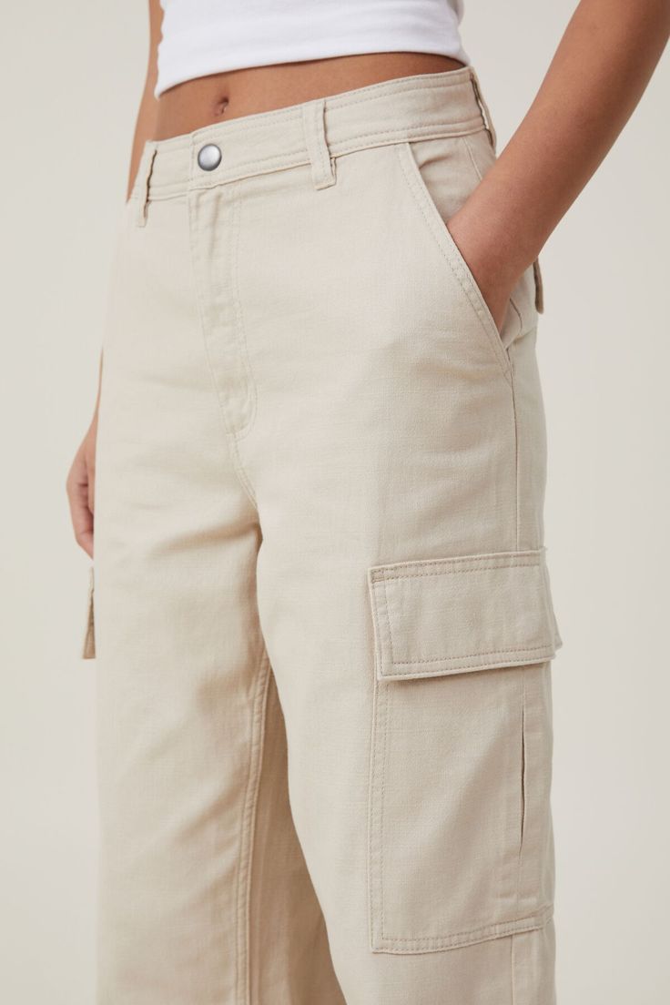 Bobbie Cargo Pant Beige Straight Leg Cargo Pants With Flap Pockets, High Rise Cotton Pants With Flap Pockets, High Rise Relaxed Fit Cargo Pants With Side Pockets, Mid-rise Beige Cargo Jeans With Side Pockets, High-rise Cotton Pants With Flap Pockets, Mid-rise Cotton Utility Cargo Pants, Relaxed Fit Straight Leg Parachute Pants With Cargo Pockets, Relaxed Fit Cargo Style Straight Leg Bottoms, Relaxed Fit Mid-rise Bottoms With Cargo Pockets