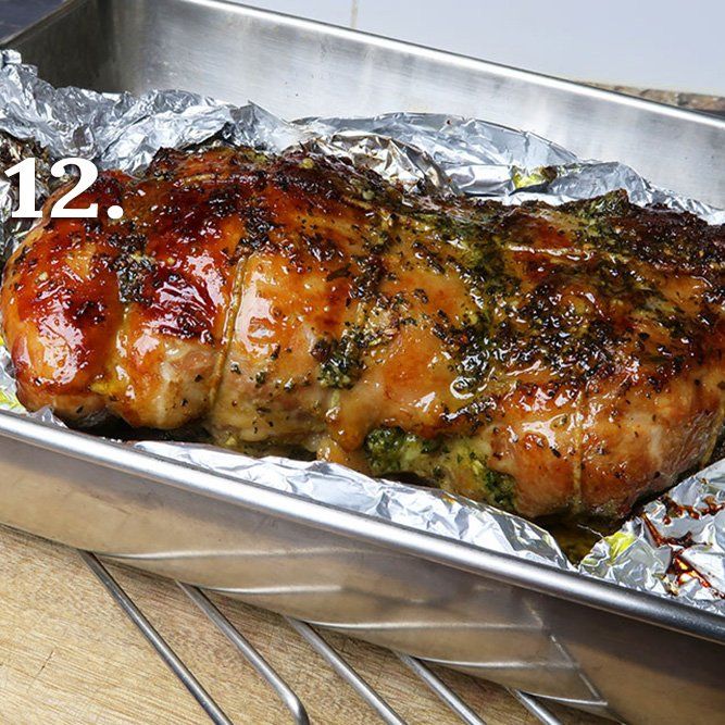 a piece of meat sitting on top of tin foil in a pan