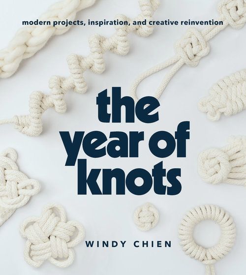 the year of knots book cover with white rope and knot shapes on top of it