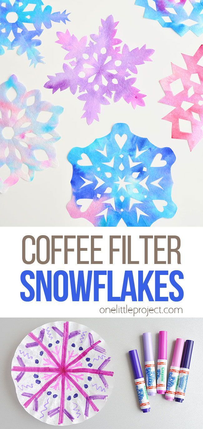 coffee filter snowflakes are the perfect winter craft for kids