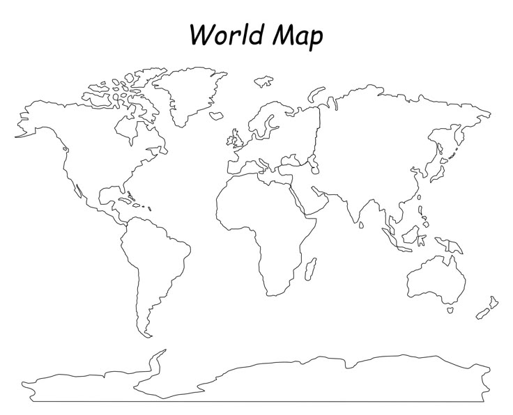 the world map is shown in black and white, with an outline of the countries