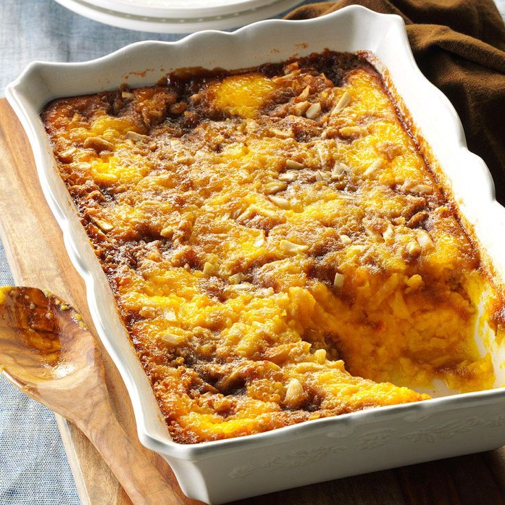 a casserole dish filled with meat and cheese