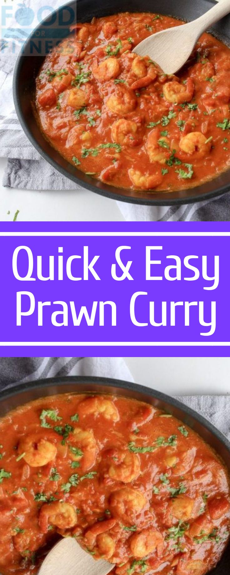 two pans filled with quick and easy prawn curry