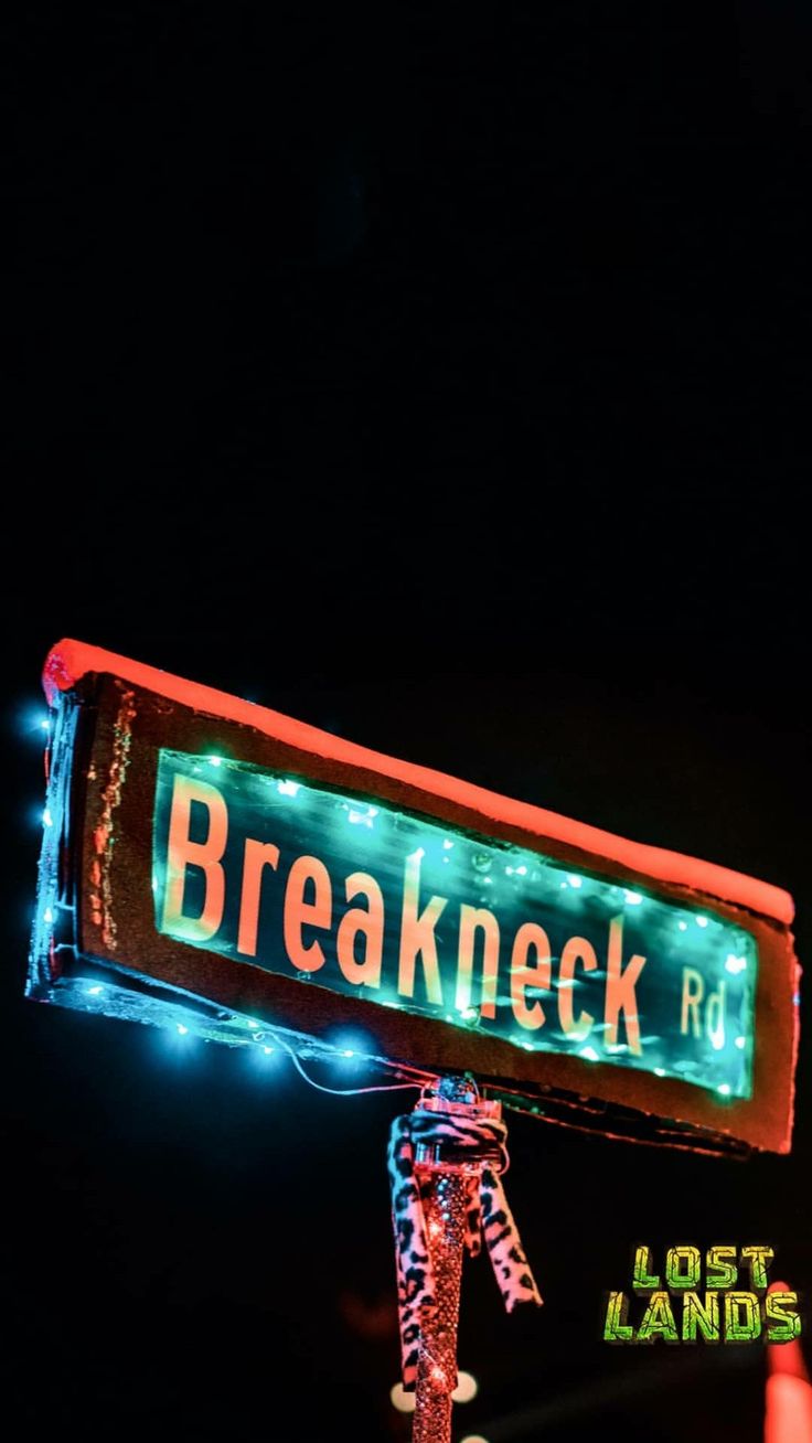 a street sign is lit up with christmas lights