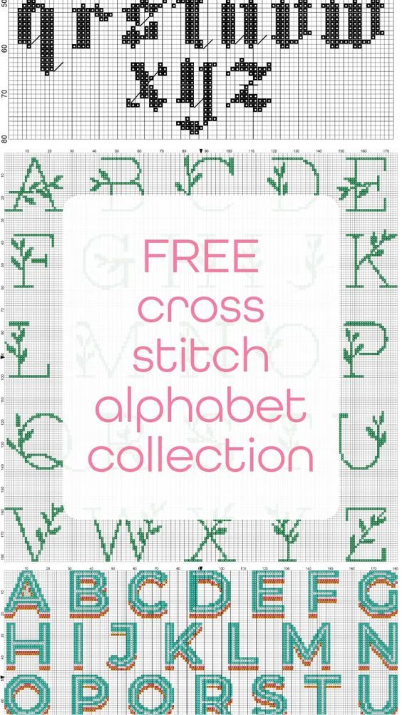 cross stitch alphabets with different font and numbers