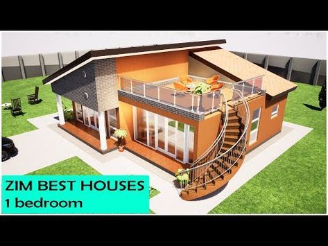 a 3d rendering of a house with stairs leading up to the second floor