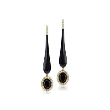 THE ELLIPTIC COLLECTION – Charlotte Allison Bezel Earrings, Long Gold Earrings, Teardrop Dangle Earrings, Diamond Dangle Earrings, Color Story, Diamond Cocktail Rings, Black Spinel, Gold Earring, Yellow Gold Earring