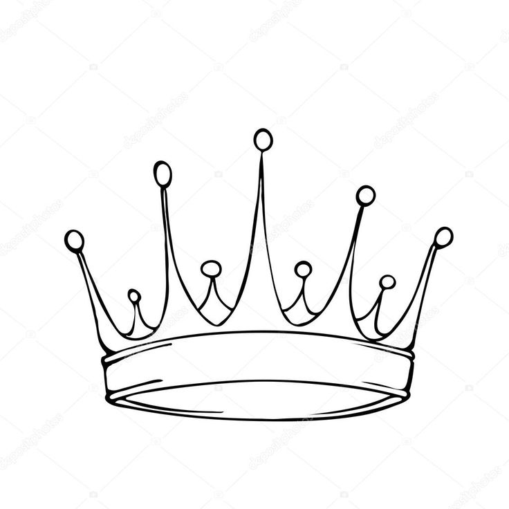 a black and white drawing of a crown on a white background stockvectors