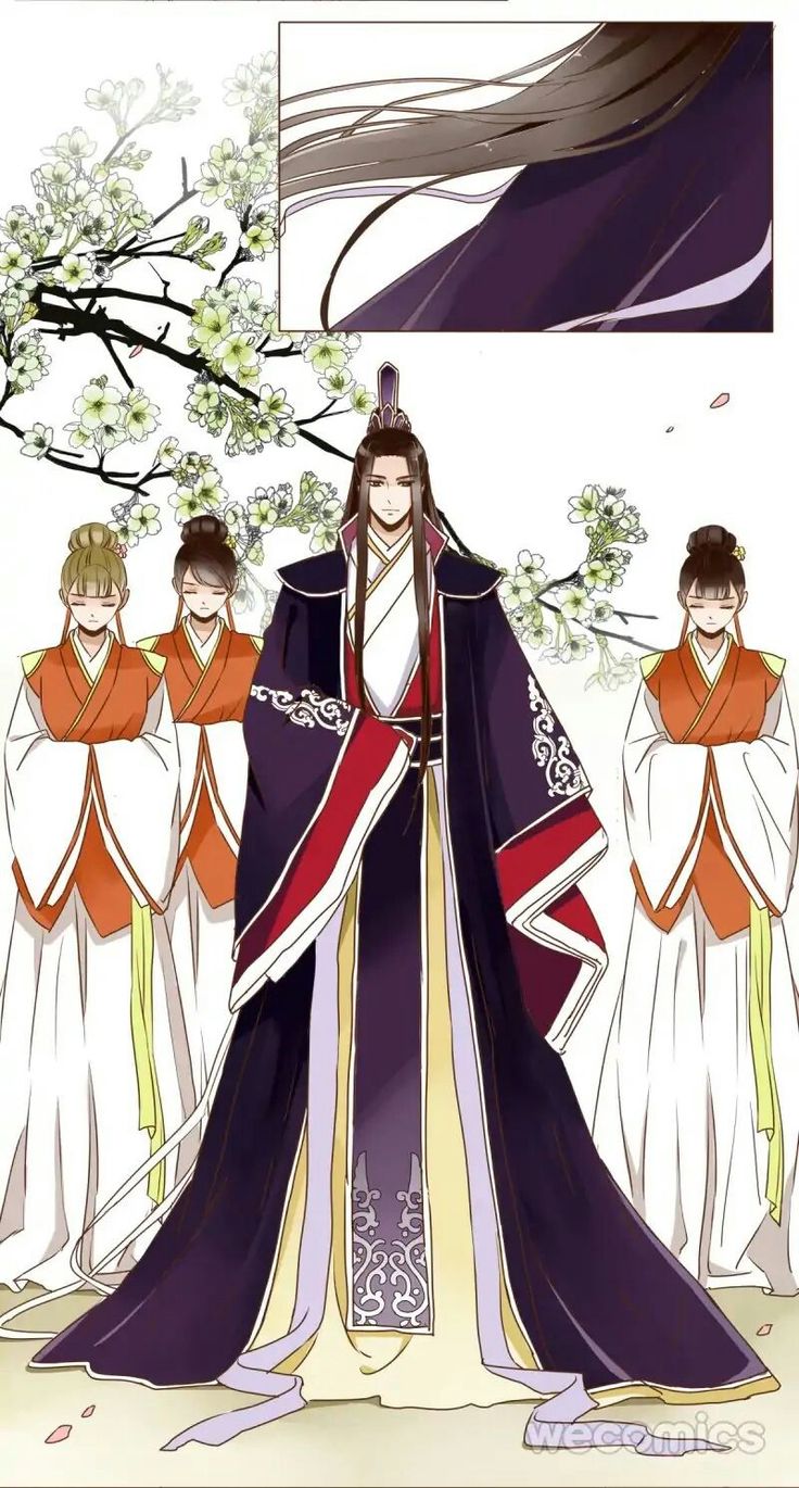 an anime character dressed in traditional japanese clothing, standing next to other characters wearing kimonos