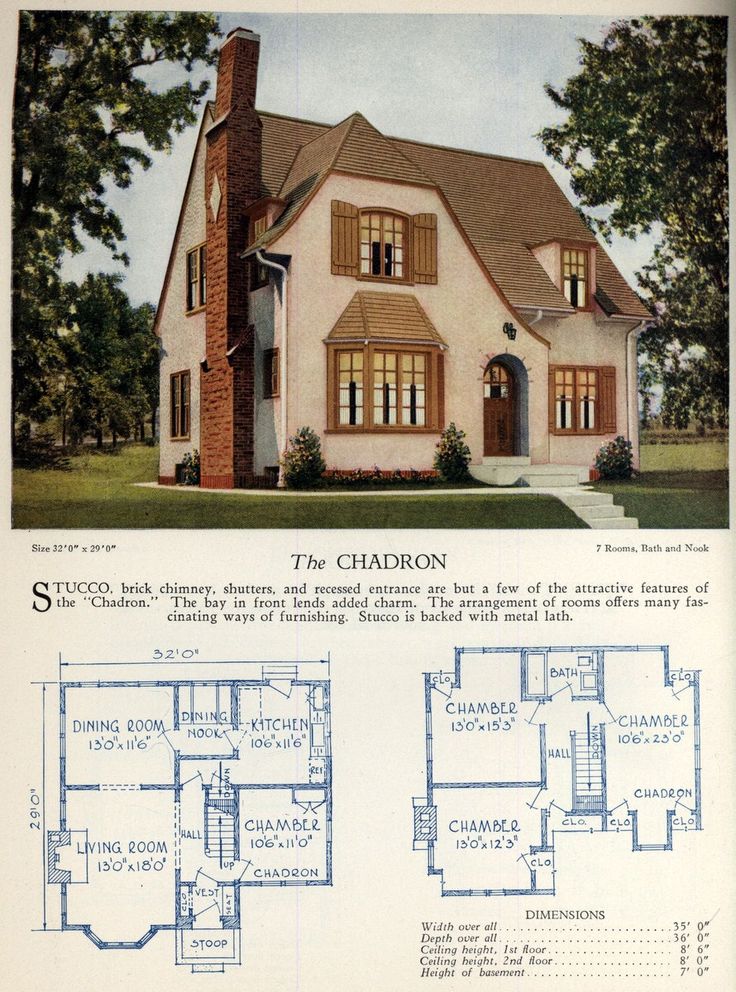 an old house with two story windows and three dormers on the second floor, as well as other plans