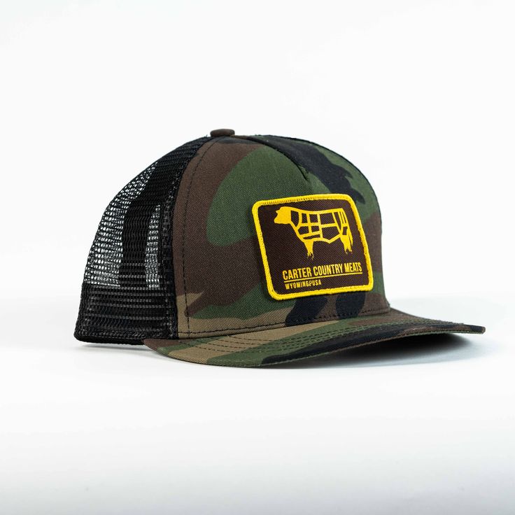 Our Standard trucker hat features a Carter Country printed patch on a standard trucker fit with mesh back panels and a plastic snap closure. Made in the USA Trucker Hat With Logo Patch And Curved Bill, Trucker Style Snapback Hat With Logo Patch, Trucker Snapback Hat With Logo Patch, Made In The Usa, Snap Closure, Trucker Hat, Camo, Mesh, Hats