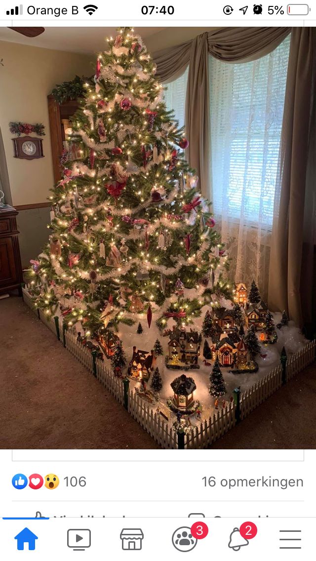 a christmas tree is decorated with ornaments and lights