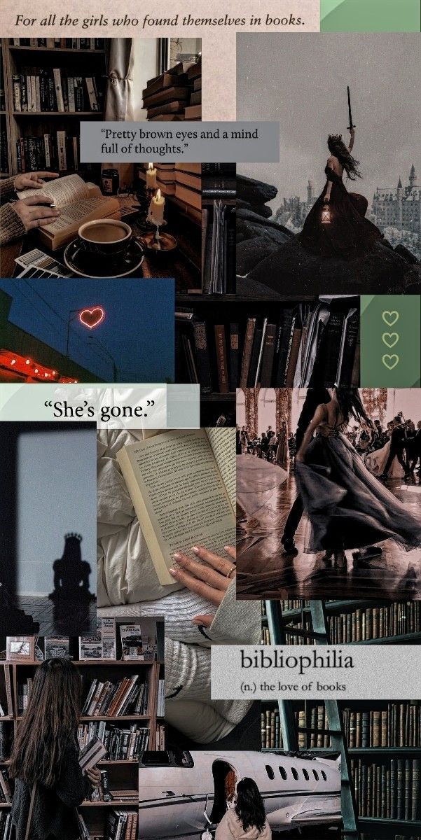 a collage of books and pictures with text that reads, she's gone