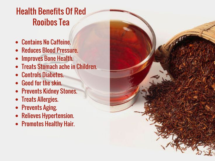 the health benefits of red roois tea are shown in this graphic above it's description