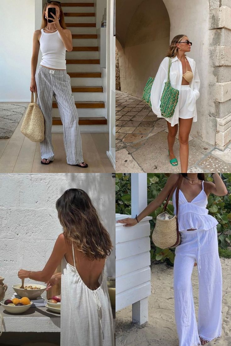 Coasts Rica Outfits, Costa Rica Outfit Aesthetic, Caribbean Outfit Ideas, Bali Indonesia Outfit Ideas For Women, Caribbean Summer Outfits, Madeira Outfit Ideas, Caribbean Aesthetic Outfits, Coconut Aesthetic Outfits, Summer Beach Outfits 2024