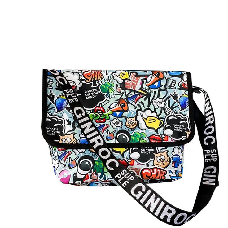 GraffitiMessengerBag_1 Art Messenger Bag, Artistic Shoulder Bag For Summer Travel, Trendy Multicolor Nylon Shoulder Bag, Casual Shoulder Bag With Graphic Print For Travel, Casual Bags With Graphic Design, Casual Bags With Graphic Design For Everyday Use, Graphic Print Shoulder Bag For Everyday Use, Casual Shoulder Bag With Graphic Print, Casual Shoulder Bag With Graphic Print For Daily Use