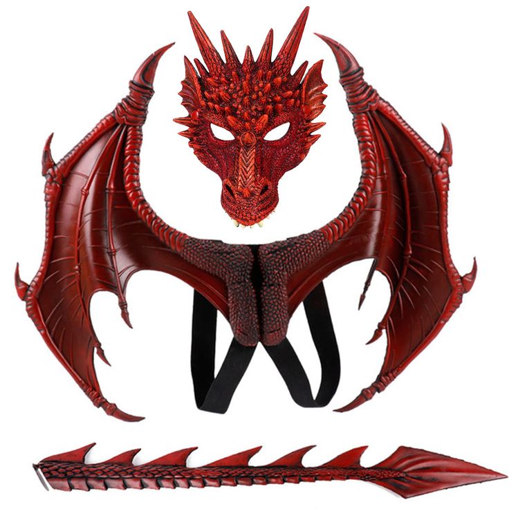 PRICES MAY VARY. Premium Quality - This red dragon costumes set is made from Healthy Fabric Pu Foam, 3d Realistic Shape. Incredibly soft and lightweight, comfortable to wear. One Size For Most - This red dragon wings mask set is design with adjustable elastic straps so it can fit with most teens and adults. Wear Devil Wings to Join The Carnival - This dragon costume is a conversation starter and will make sure you stand out of the crowd. Regardless of where you are you'll be getting tons of atte Costume Party Decorations, Dinosaur Tails, Dragon Halloween, Masquerade Halloween, Teen Halloween, Mascaras Halloween, Dragon Mask, Animal Mask, Kids Costumes Boys