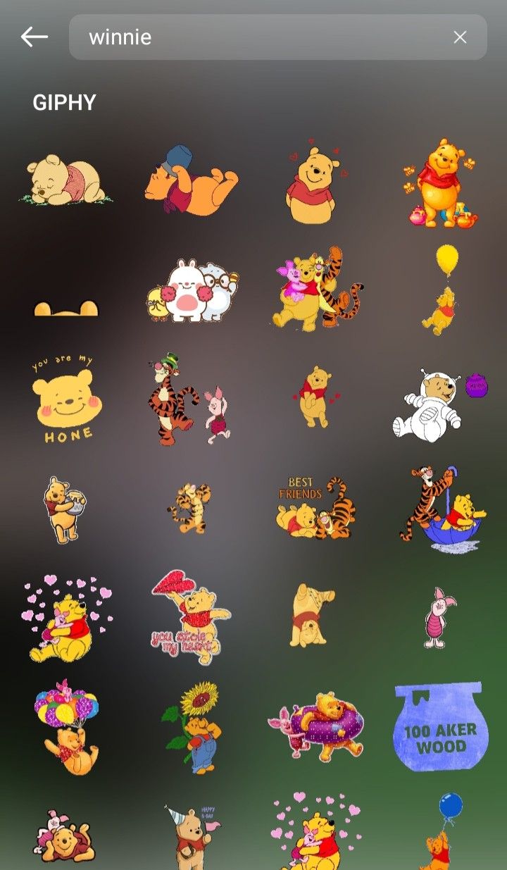 winnie the pooh stickers on an iphone