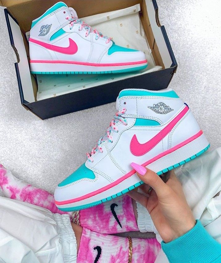 Jordan 1 Mid Digital Pink, Air Jordan 1 Mid Digital Pink, Trendy Shoes Sneakers, Nike Shoes Girls, Nike Fashion Shoes, Preppy Shoes, Jordan Shoes Girls, Womens Basketball Shoes, Jordan Shoes Retro