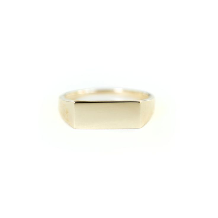 14k or 18k Solid Gold Rectangle Signet Ring For him or her. Male model is wearing a size 10. Face dimensions: 15mm x 6mm Built to last a lifetime and more. Complimentary custom engraving! Handmade to order. Please allow an additional three days for processing. Elegant Gold Square Signet Ring, Gold Jewelry With Rectangular Polished Stone, Gold Jewelry With Polished Finish And Rectangular Stone, Minimalist Square Cut Jewelry With Polished Finish, Elegant Gold Square Cut Signet Ring, Rectangular Shaped Gold Jewelry In Fine Jewelry Style, Minimalist Jewelry With Polished Rectangular Stone, Modern White Gold Rectangular Signet Ring, Classic Rectangular Signet Ring Stamped 14k