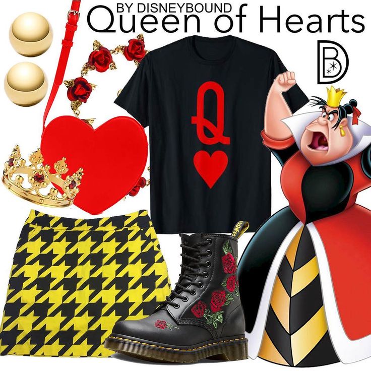 Disney Bound Outfits Villians, Disney Bounding Outfits, Bounding Outfits, Disneyland Dress, Halloween Costumes Women Scary, Alice In Wonderland Outfit, Disney Bound Outfits Casual, Disney Themed Outfits, Queen Of Hearts Costume