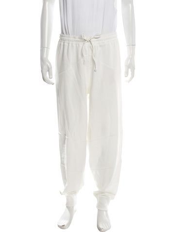 LoveShackFancy SweatpantsWhiteSash-Tie Closure at FrontFit:Loungewear by LoveShackFancy typically fit true to size. Cotton Lounge Pants With Tie Waist, Cotton Pants With Tie Waist For Loungewear, Cotton Loungewear Pants With Tie Waist, White Linen Bottoms For Relaxation, White Cotton Pants With Tie Waist, White Linen Lounging Bottoms, Casual White Sweatpants For Daywear, White Relaxed Fit Pants With Tie Waist, White Relaxed Fit Sweatpants For Daywear