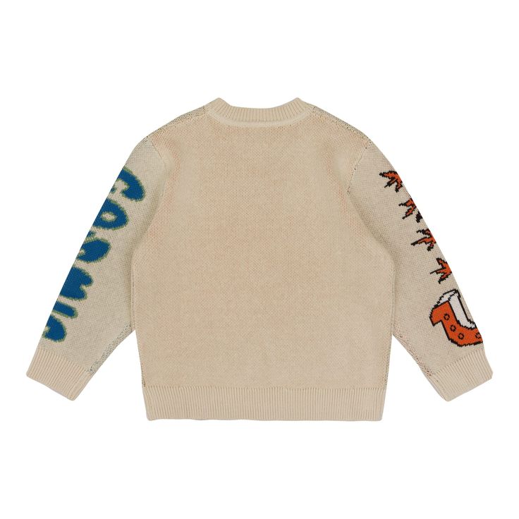 écru misto lana e cotone biologico design lavorato a maglia girocollo a coste maniche lunghe con motivo jacquard motivo Cosmic Cowboy jacquard sul davanti orlo e polsini a coste Cosmic Cowboy, Kenzo Kids, Stella Mccartney Kids, Luxury Shop, Online Bags, Kids Wear, Mom And Dad, Stella Mccartney, Jumpsuit Dress