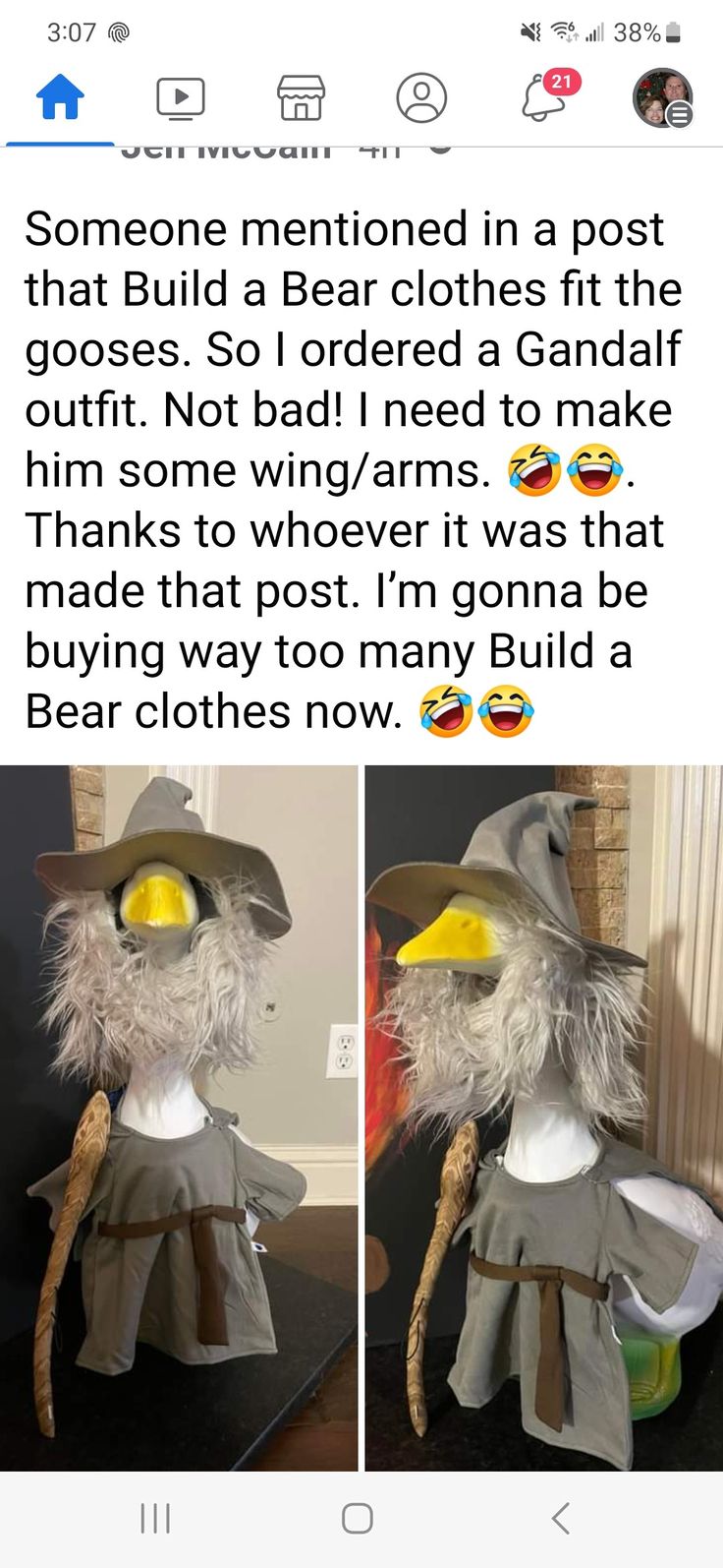 an image of a bird wearing a costume