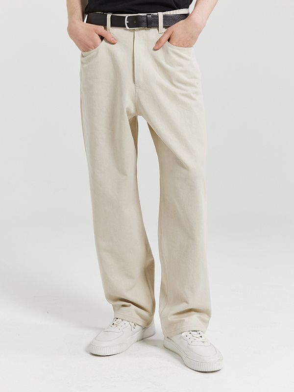 Editor's NotesV2’s pants give minimal look with elastic waist band and simple design.- Wide fit- Elastic waist band- Button and zipper closure- Side and back pockets- Minimized shrinkingMeasurements(in.)M / L- Waist: 14.2in. / 15.0in.- Thigh: 14.0in. / 14.8in.- Rise: 14.6in. / 15.0in.- Hem: 9.1in. / 9.8in.- Length: 42.3in. / 43.1in.*Model Info: 6’1’’ Fitting Size L*Model Info: 6’2’’ Fitting Size LComposition & Care- 100% Cotton- Please check the care labelDesigner- by V2 Casual Beige Wide Leg Pants With Five Pockets, Beige Straight Pants For Everyday, Everyday Beige Straight Pants, Beige Straight Leg Pants For Everyday, Beige Straight Leg Bottoms For Everyday, Beige Bottoms With Welt Pockets For Everyday, Beige Tapered Leg Pants For Everyday, Everyday Trousers With Five Pockets, Baggy Pants With Hip Pockets For Everyday