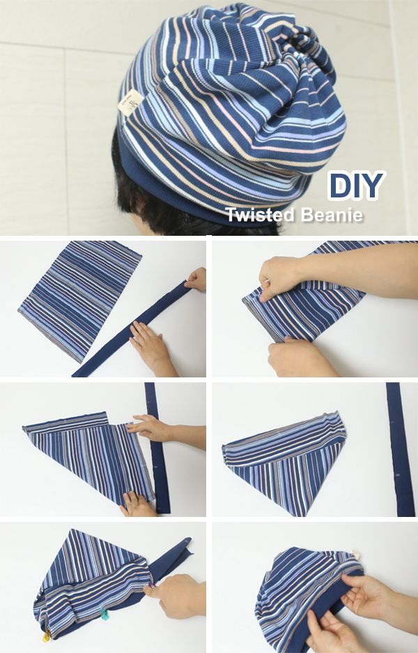 how to make a hat out of an old t - shirt and tie diy