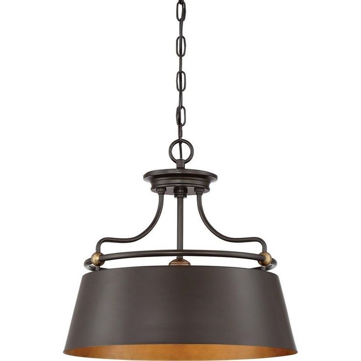 a light fixture hanging from the ceiling with an iron chain and wooden shades on it