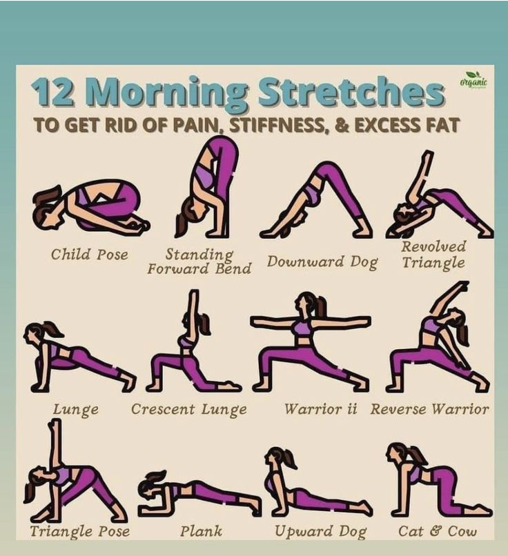 a poster showing how to do yoga stretches for the beginner's body and mind