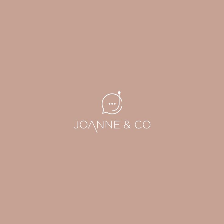 the logo for joannane & co is shown in white on a pink background