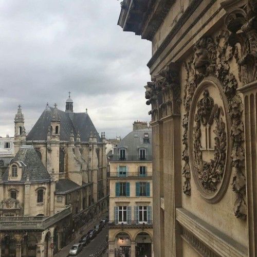 an old building with ornate carvings on it