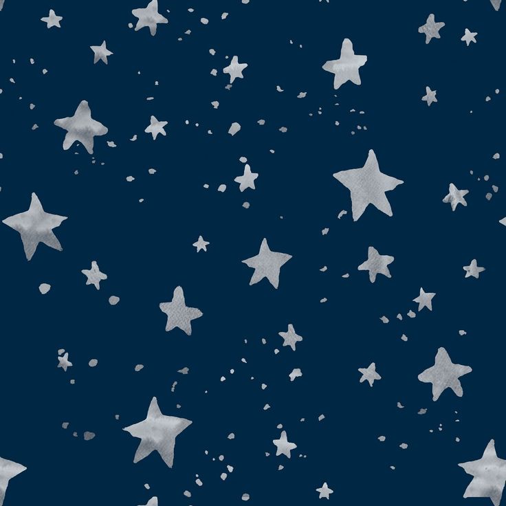 white stars on a dark blue background with confetti falling from the top and bottom