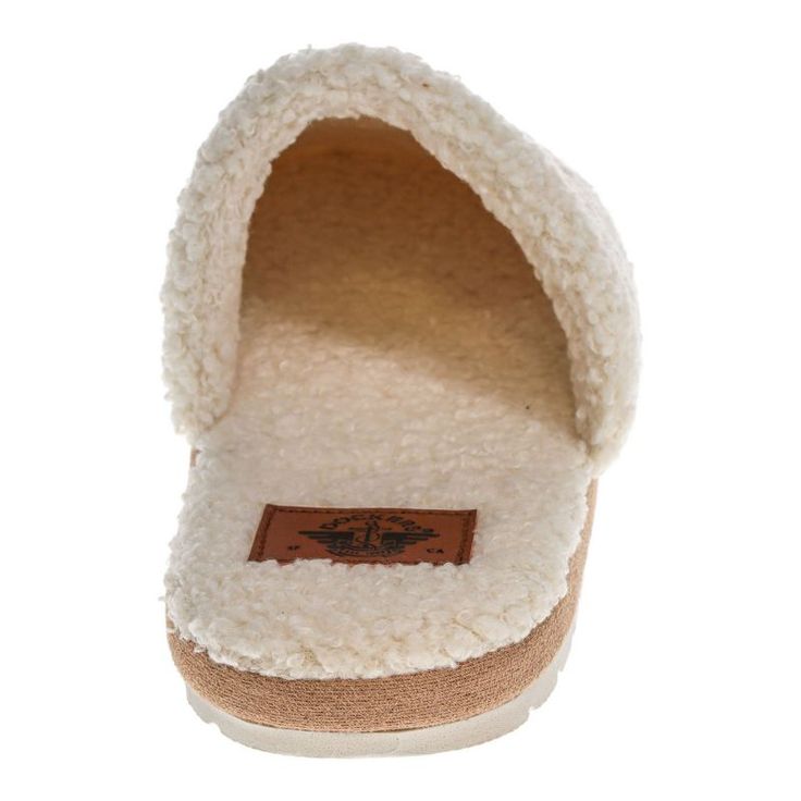 Step into cozy style with these Dockers women's sherpa scuff slippers.Click this FOOTWEAR GUIDE to find the perfect fit and more! Step into cozy style with these Dockers women's sherpa scuff slippers. Click this FOOTWEAR GUIDE to find the perfect fit and more! FEATURES Soft sherpa design Non-marking TPR outsole is tough and flexibleDETAILS Polyester upper and lining EVA outsole Open toe Slip-on Spot clean Imported Size: 7-8. Color: Natural. Gender: female. Age Group: adult. Comfy Slippers With Faux Fur Lining, Cozy Slippers With Faux Fur Lining, Comfortable Cozy Slippers With Faux Fur Lining, Cozy White Slippers With Plush Lining, Casual Closed Toe Slippers With Plush Lining, Cozy Closed Toe Slippers With Plush Lining, Comfy White Slippers With Textured Footbed, Cozy Indoor Slippers With Cushioned Footbed, Cozy Cushioned Indoor Slippers