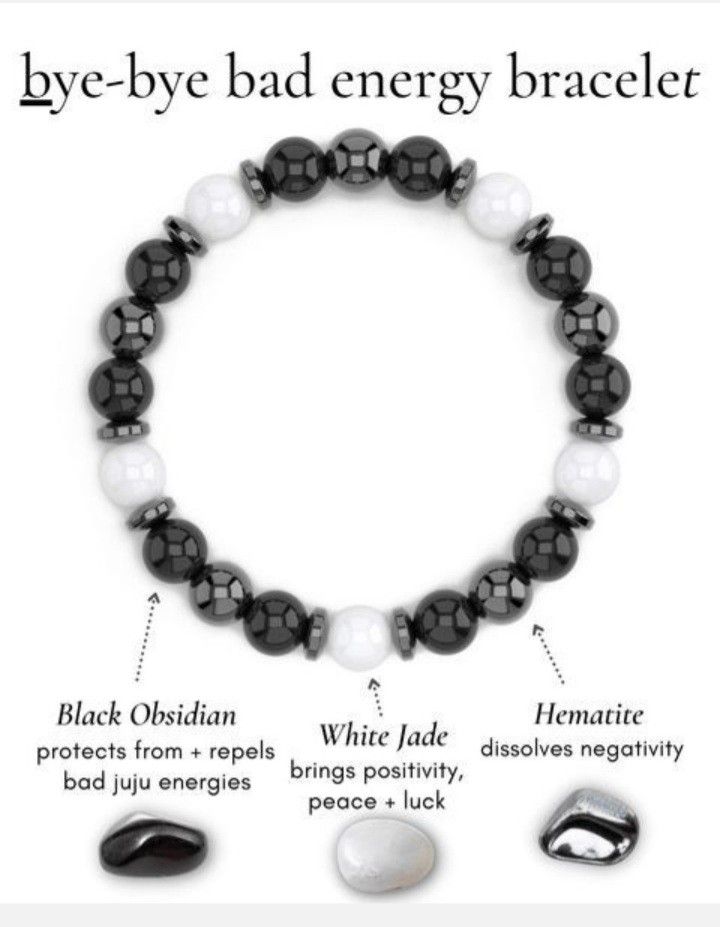 Protection Bracelet Diy, Crystal Bead Bracelet Ideas, Crystal Bracelet Ideas, Crystal Bracelets Healing, Manifest Your Life, Feng Shui Bracelet, Love Abundance, Crystal Healing Chart, Crystals Black