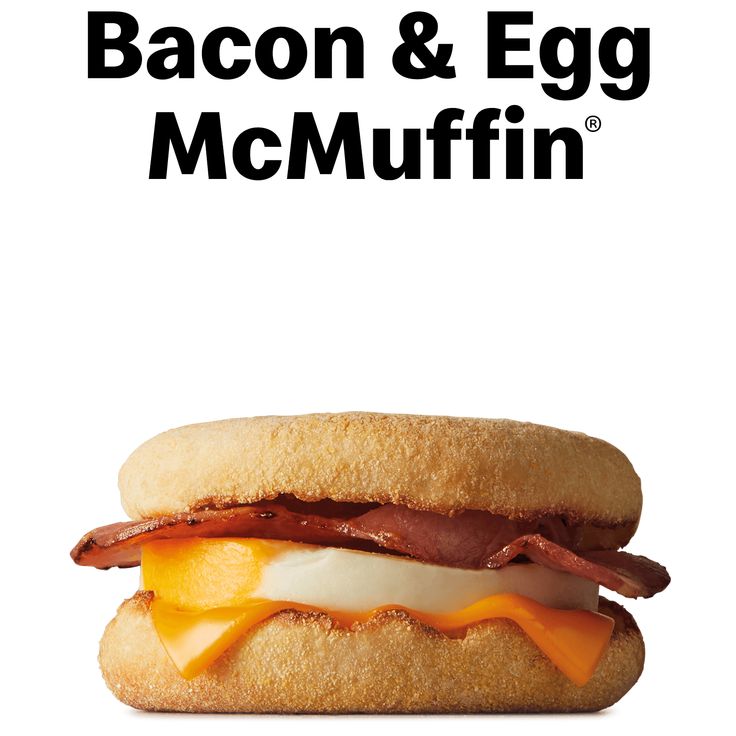 the bacon and egg mcmuffin sandwich is ready to be eaten by someone else