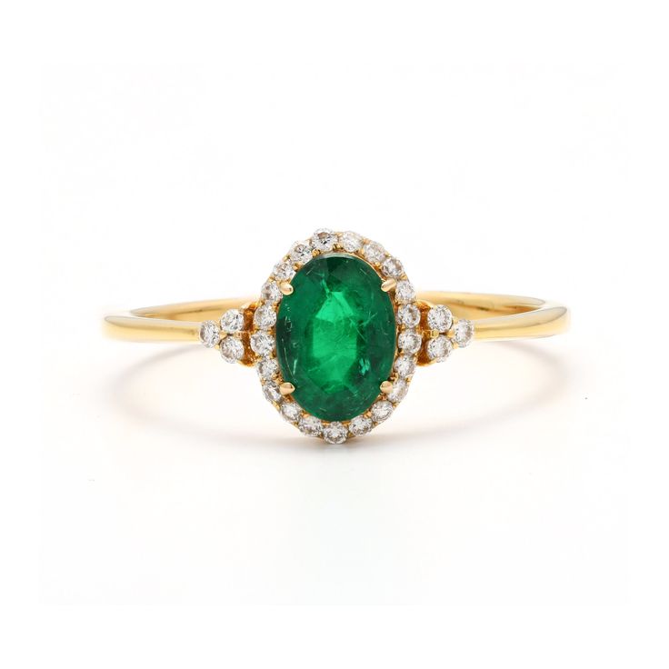 14k Yellow Gold Ring * Emerald May Birthstone Ring * Oval Cut Gemstone Ring * Large Sizes Gold Ring * Bridal Ring S T O N E ∙ D E T A I L S *Gemstone: Emerald *Gemstone Type: Natural *Gemstone Shape: Oval *Number of Gemstones: 1 *Gemstone Weight: 0.54 Cts *Gemstone Grade: AAA *Diamond Shape: Round *Number of Diamond: 27 *Diamond Weight: 0.15 Cts *Diamond Grade: G Si (Eye Clean) M E T A L ∙ D E T A I L S  *Metal Color: Rose Gold, Yellow Gold, White Gold *Metal: 10k, 14k, 18k *Ring Size measure: S Oval Yellow Gold Emerald Ring With Halo, Oval Halo Ring With May Birthstone, Oval Gemstone Halo Ring In Fine Jewelry Style, 14k Gold Oval Cabochon Ring For May Birthstone, Oval Gemstone Halo Ring Fine Jewelry, Oval May Birthstone Ring With Halo Setting, Oval Halo Setting May Birthstone Ring, Oval Emerald Birthstone Ring With Halo Setting, Oval Halo Setting Birthstone Ring For May