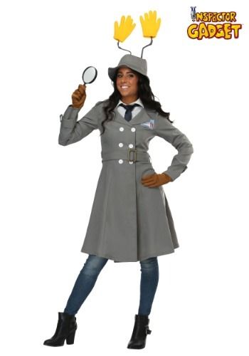 Inspector Gadget Costume, Detective Costume, 90s Halloween Costumes, Halloween Villain, Brown Gloves, Inspector Gadget, Grey Trench Coat, Movie Costumes, Polyester Dress