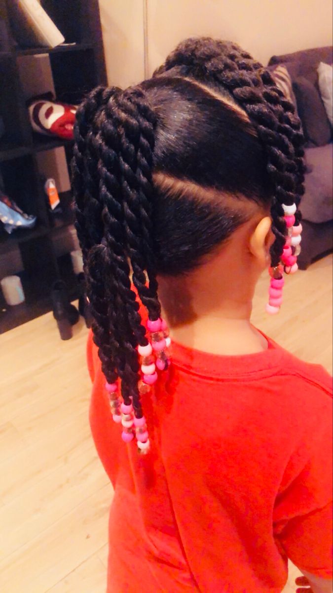 Christmas Hairstyles For Kids Black, Mixed Kids Hairstyles, Daughter Hairstyles, Toddler Braided Hairstyles, Black Kids Braids Hairstyles, Cute Toddler Hairstyles, Hair Accessories Bun, Kid Hairstyles, Beads Hair