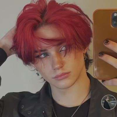 Mens Red Hair Dyed, Red Hair Men Aesthetic, Red Dyed Hair Men, Guys With Red Hair Dyed, Red Hair Men Dyed, Red Hair Boy Aesthetic, Guy With Red Hair, Men Dyed Hair, Boy With Pink Hair