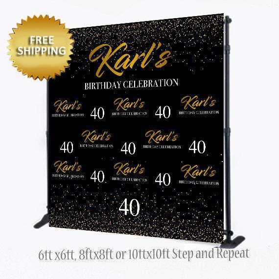 a black and gold birthday party sign with the number forty forty forty forty forty forty forty forty