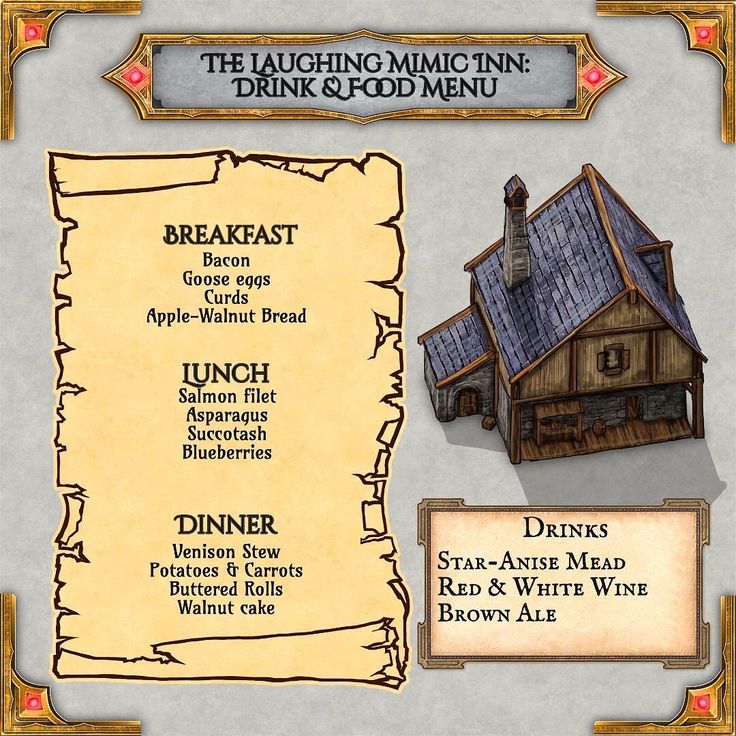 a menu for a restaurant with an image of a house