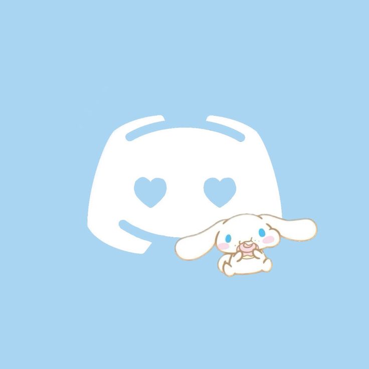 a white rabbit holding onto a blue background with hearts on it's face and eyes