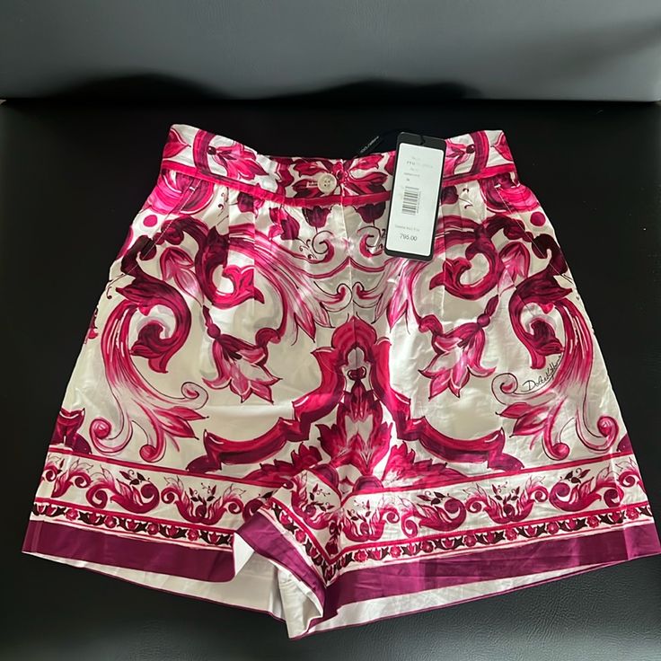 Brand New, Never Worn D&G Shorts. Size 36 European And Fitts Extra Small. Dolce And Gabbana Shorts, Chic Purple Bottoms With Floral Print, Chic Silk Shorts For Summer, Purple Party Shorts, Elegant Pink Shorts, Luxury Silk Bottoms For Summer, Elegant High Waist Pink Shorts, Chic Purple Short Bottoms, Chic Short Purple Bottoms