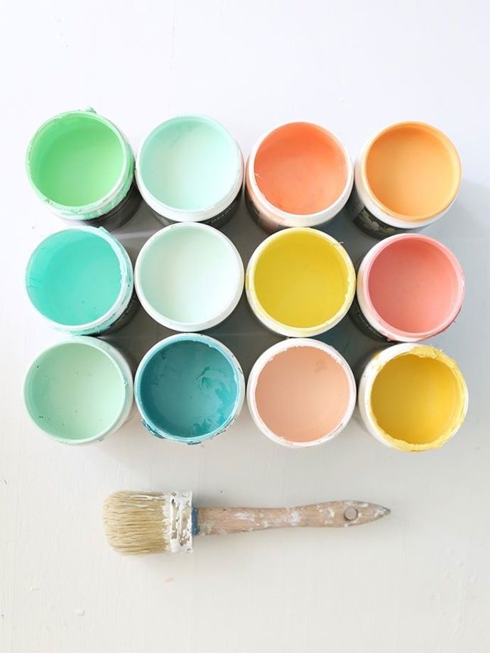 an instagram page with several different colored bowls and a paintbrush on the bottom