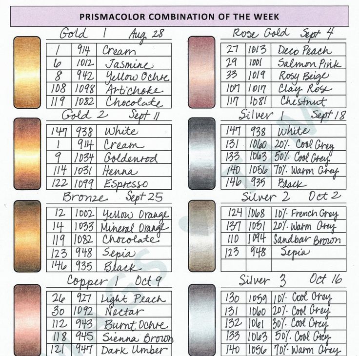 the color chart for this item shows different colors