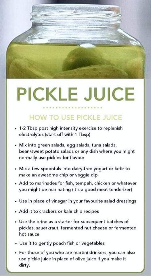 pickle juice in a jar with instructions