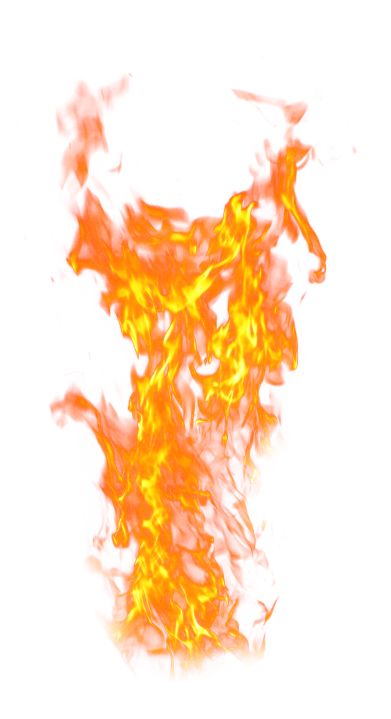 an orange and yellow fire on a white background